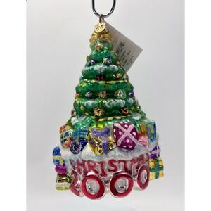 Christopher Radko Tree Trimmed 2000 Blown Glass Ornament Millennium 00-381-0